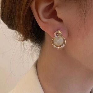 Rhinestone Letter Decor Earrings NWT